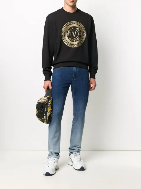 Versace Jeans Couture metallic logo print jumper