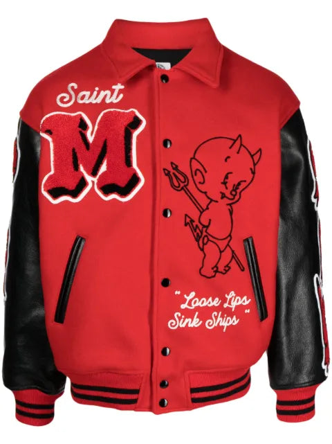 SAINT MXXXXXX Devil varsity letter jacket