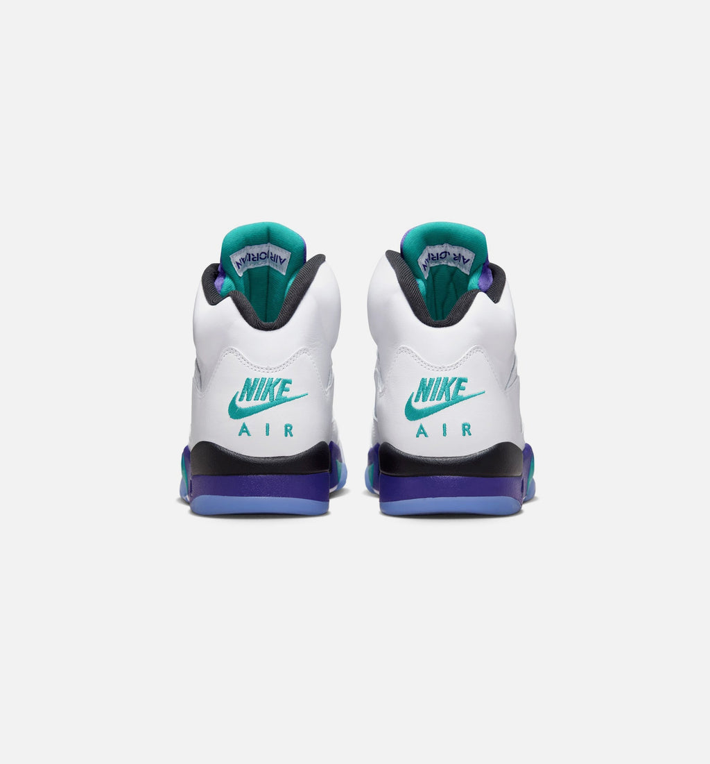 Air Jordan 5 Retro 'Grape' - Men's Lifestyle Sneaker (White/New Emerald/Grape Ice/Black)