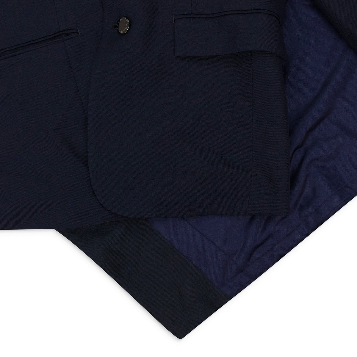 NAVY DRAPED BLAZER