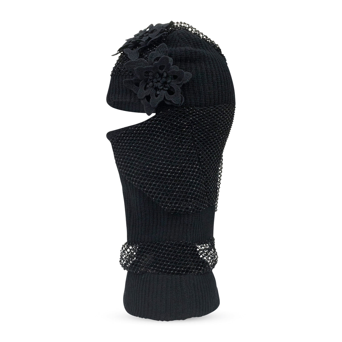 BLACK OVERLAY FACE MASK BASEBALL CAP