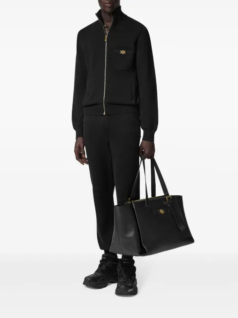Versace cashmere-cotton knit zip sweater