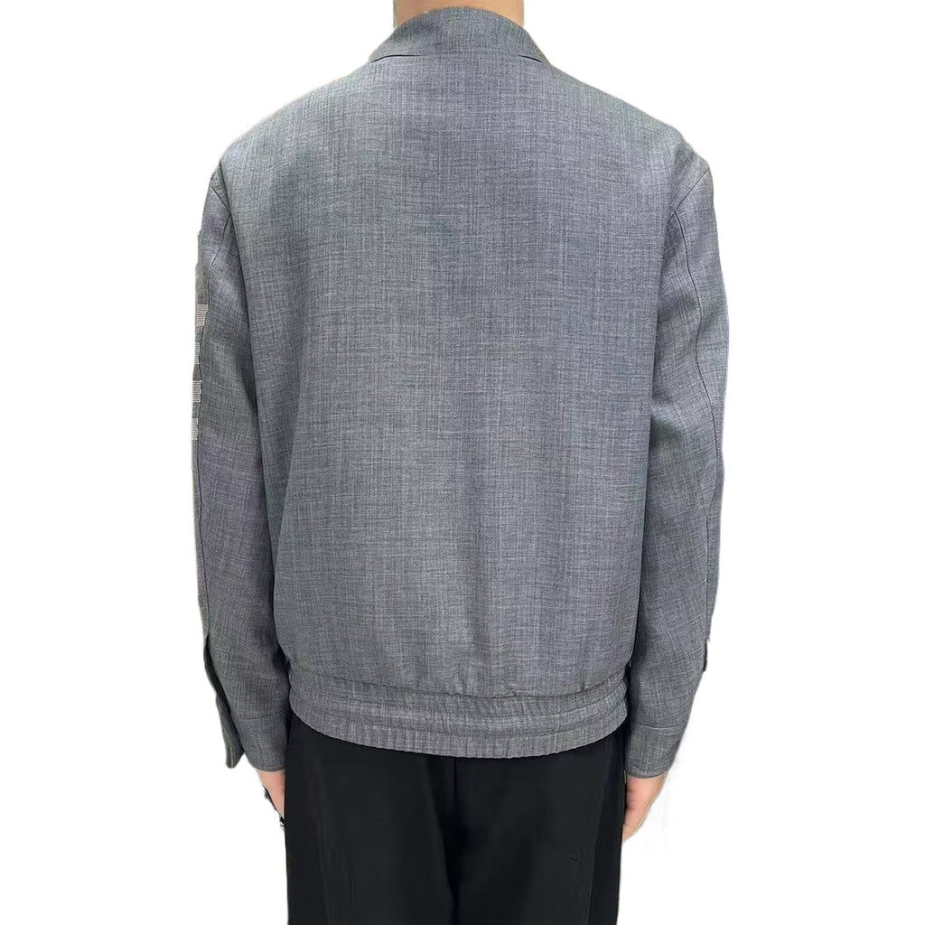 Men's 4 - Bar Casual Jacket with Signature Grosgrain Detail | Thom Browne