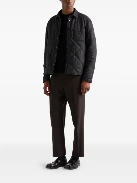 Prada quilted shirt jacket in cashmere