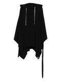 Rick Owens DRKSHDW raw-edge drawstring poncho hoodie
