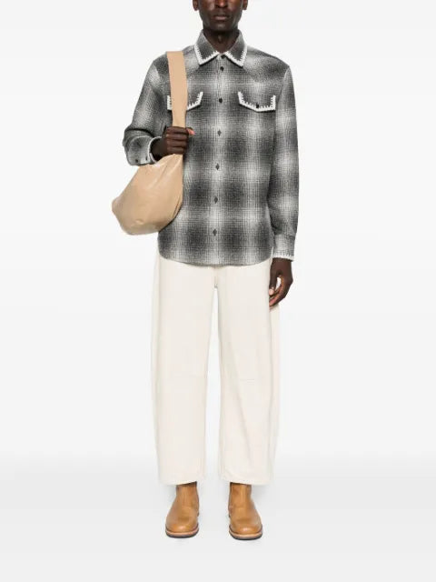 Golden Goose Journey check embroidered shirt