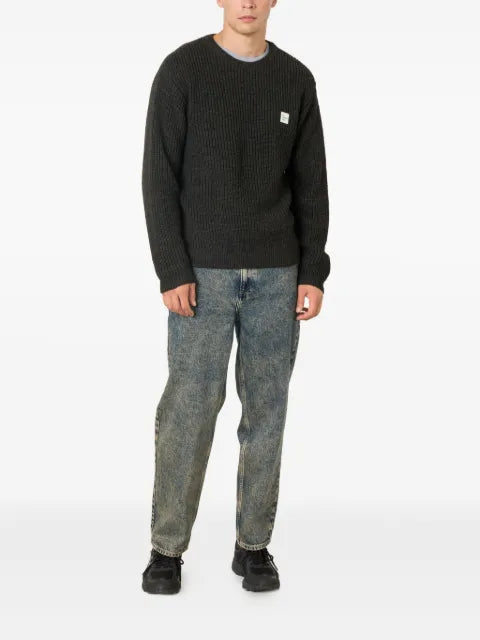 American Vintage ribbed logo-patch sweater