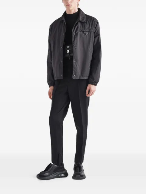 Prada logo-plaque button-up jacket