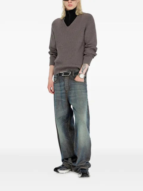 Diesel half-zip sweater with layered neckline