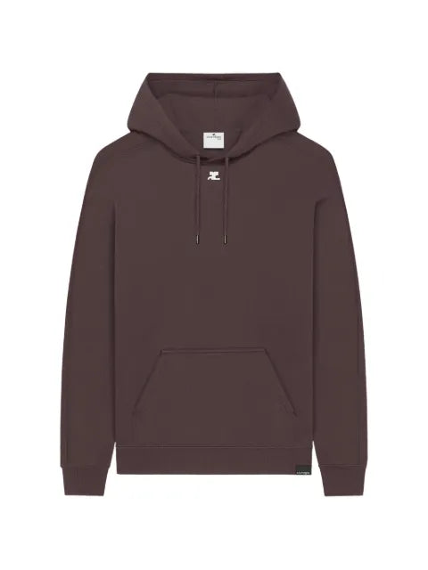 Courrèges logo-patch cotton hoodie