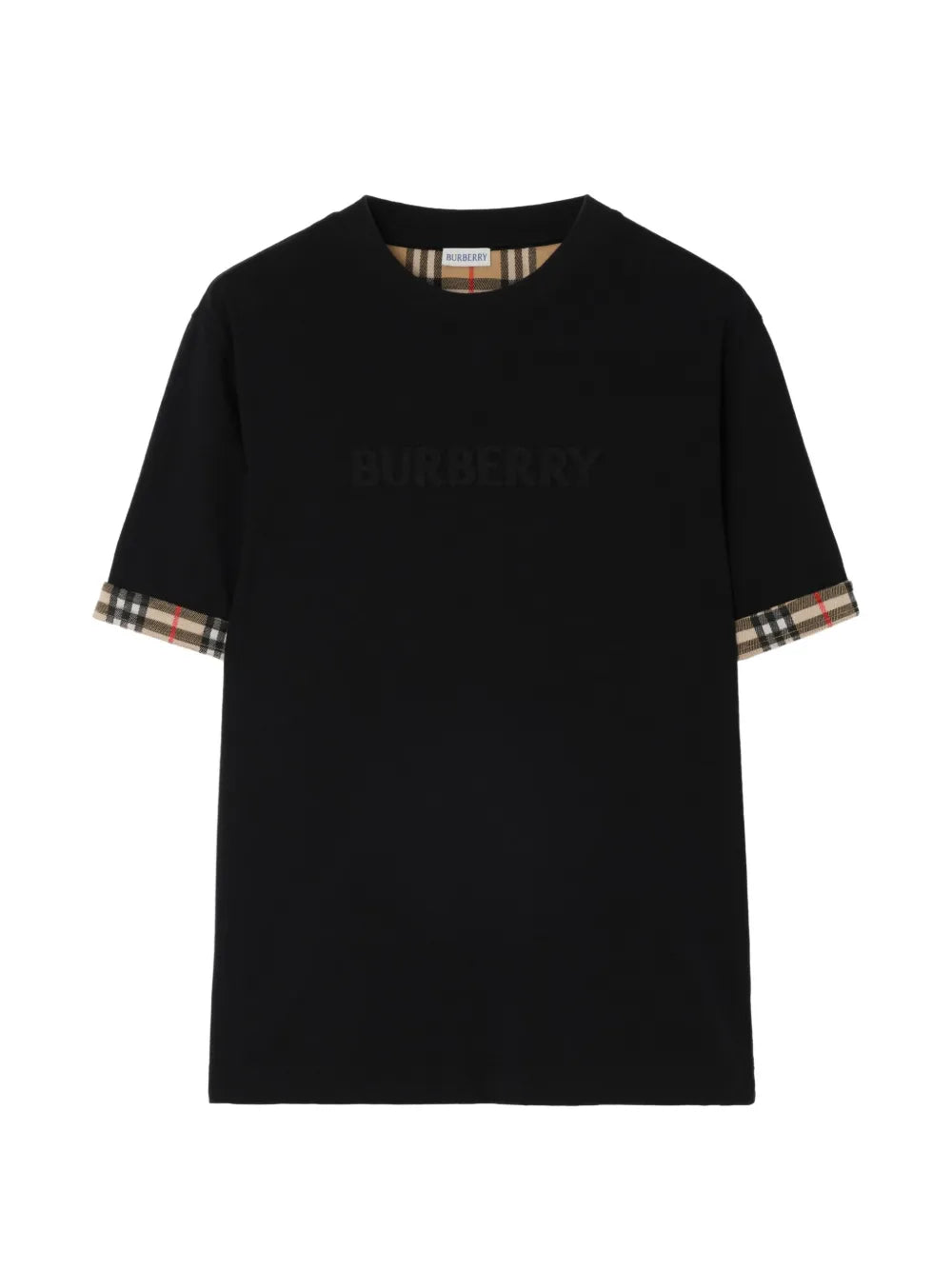 Burberry Check-Pattern T-Shirt with Contrast Details