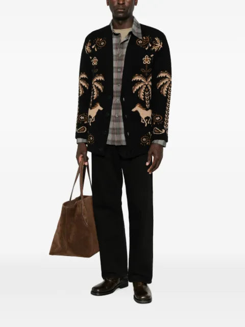 Alanui intarsia-knit cardigan