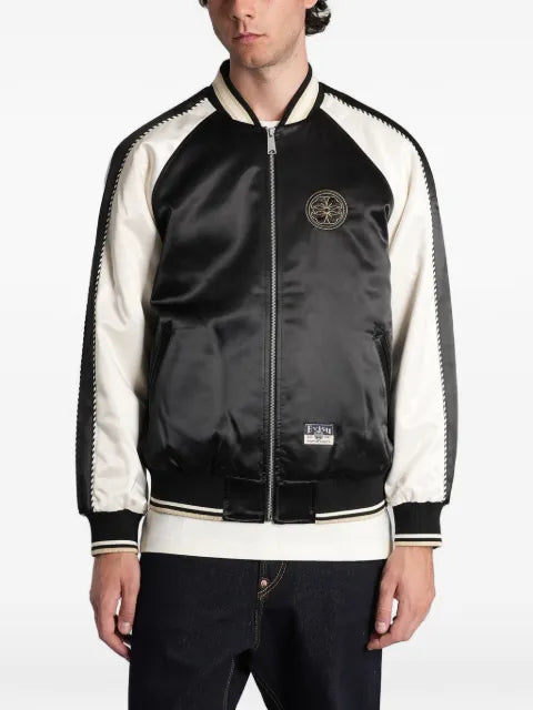 EVISU dragon-embroidered satin jacket
