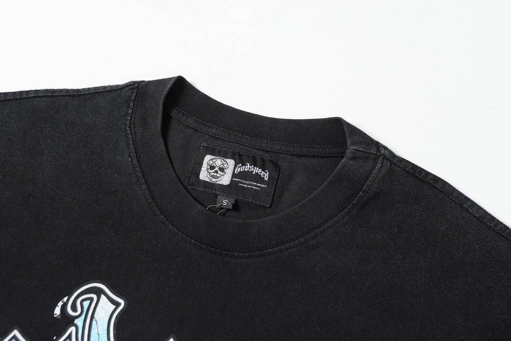 Godspeed Skull Graphic Vintage Washed Tee