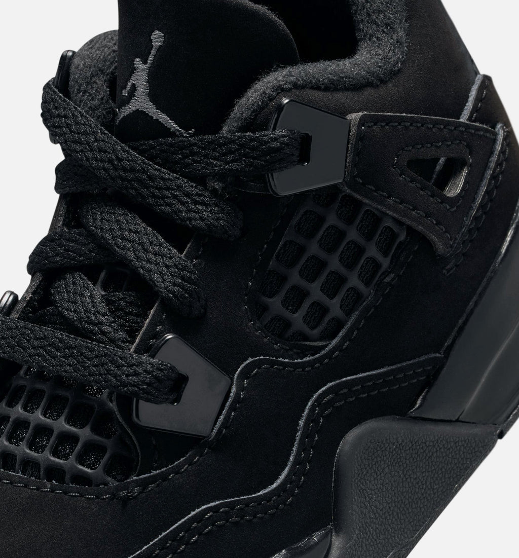 Air Jordan 4 Retro Black Cat Baby & Toddler Sneakers - Black / Light Graphite