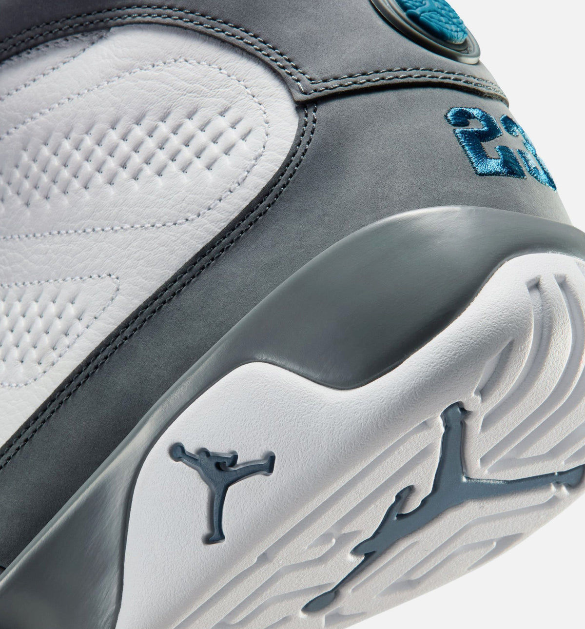Air Jordan 9 Retro Flint Grey and French Blue Men's – White/French Blue/Flint Grey