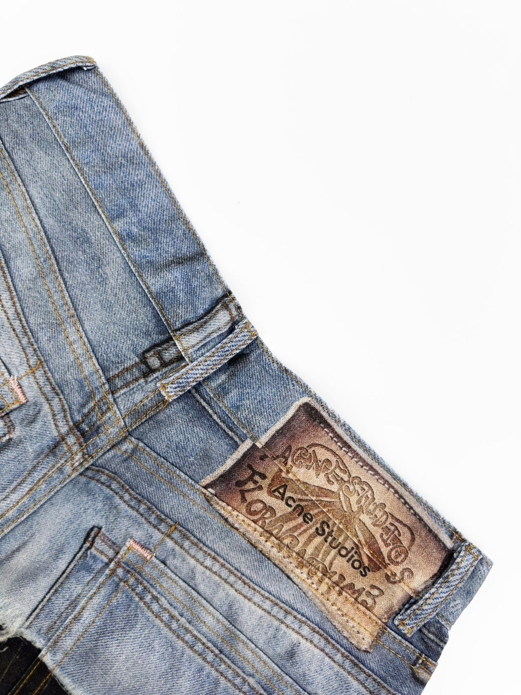 Acne Studios Patchwork Distressed Wide‑Leg Jeans