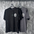 Chrome Heart T Shirts Cross Leather Print Short Sleeve T-Shirt Loose