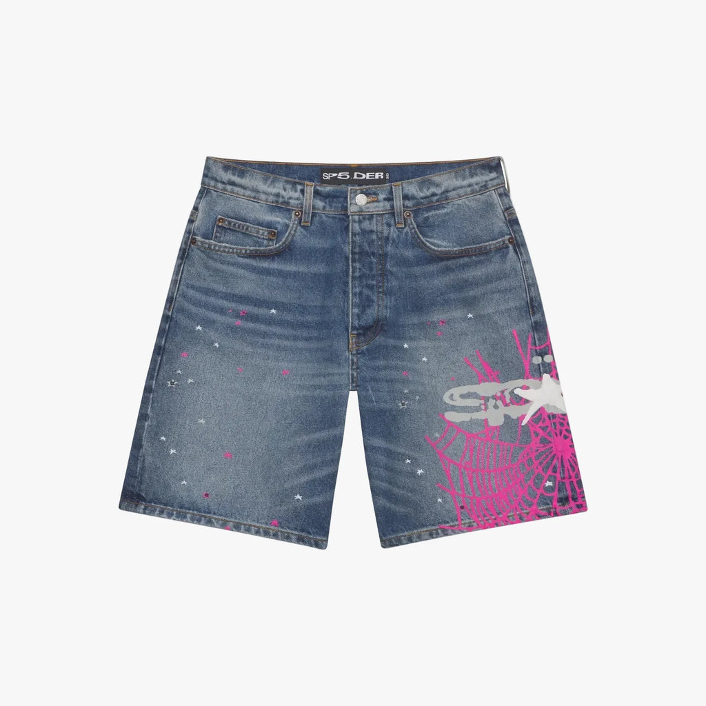 Sp5der HEAVY WEB DENIM SHORT