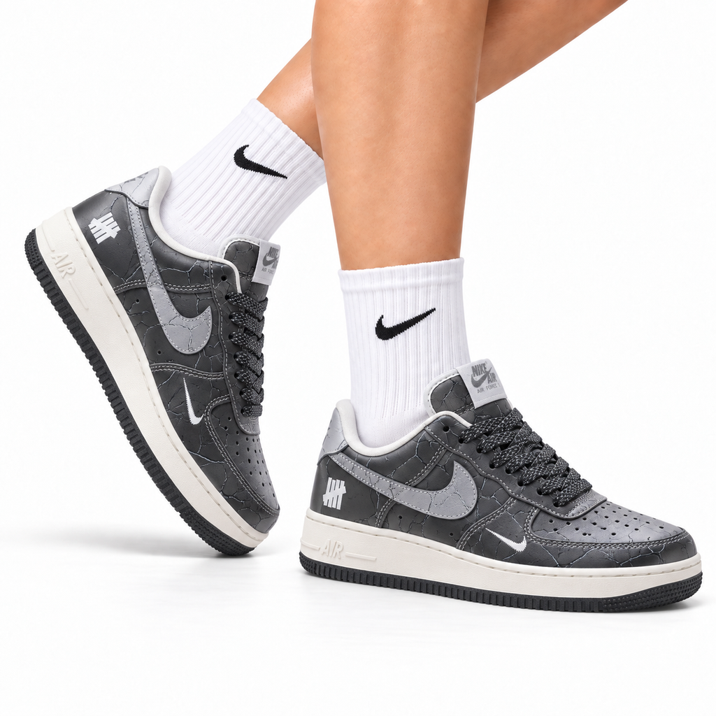 Nike Air Force 1 Low Dark Gray Metallic Unisex Sneakers Style 14