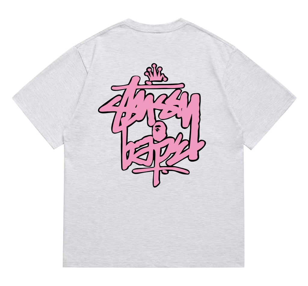 BAPE Crown-Face Graffiti Graphic T-Shirt