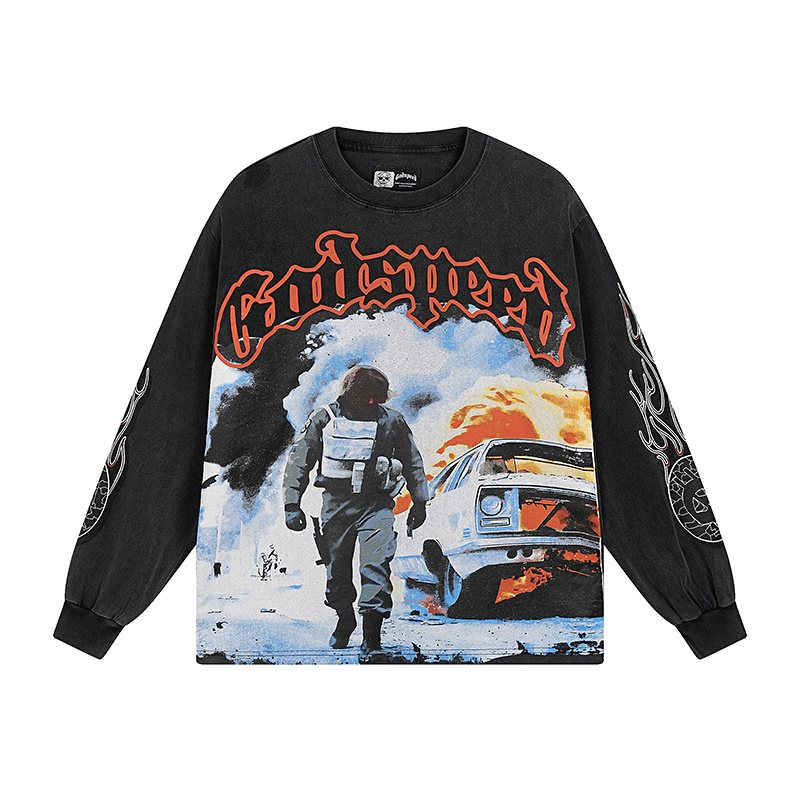 Godspeed Out of Many One Astronaut Graphic Long-Sleeve T-Shirt