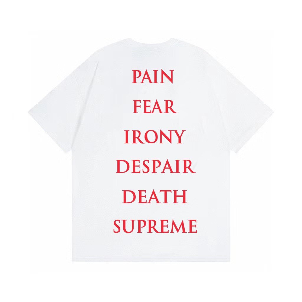 Supreme Crow Angel & Demon Graphic Short-Sleeve T-Shirt