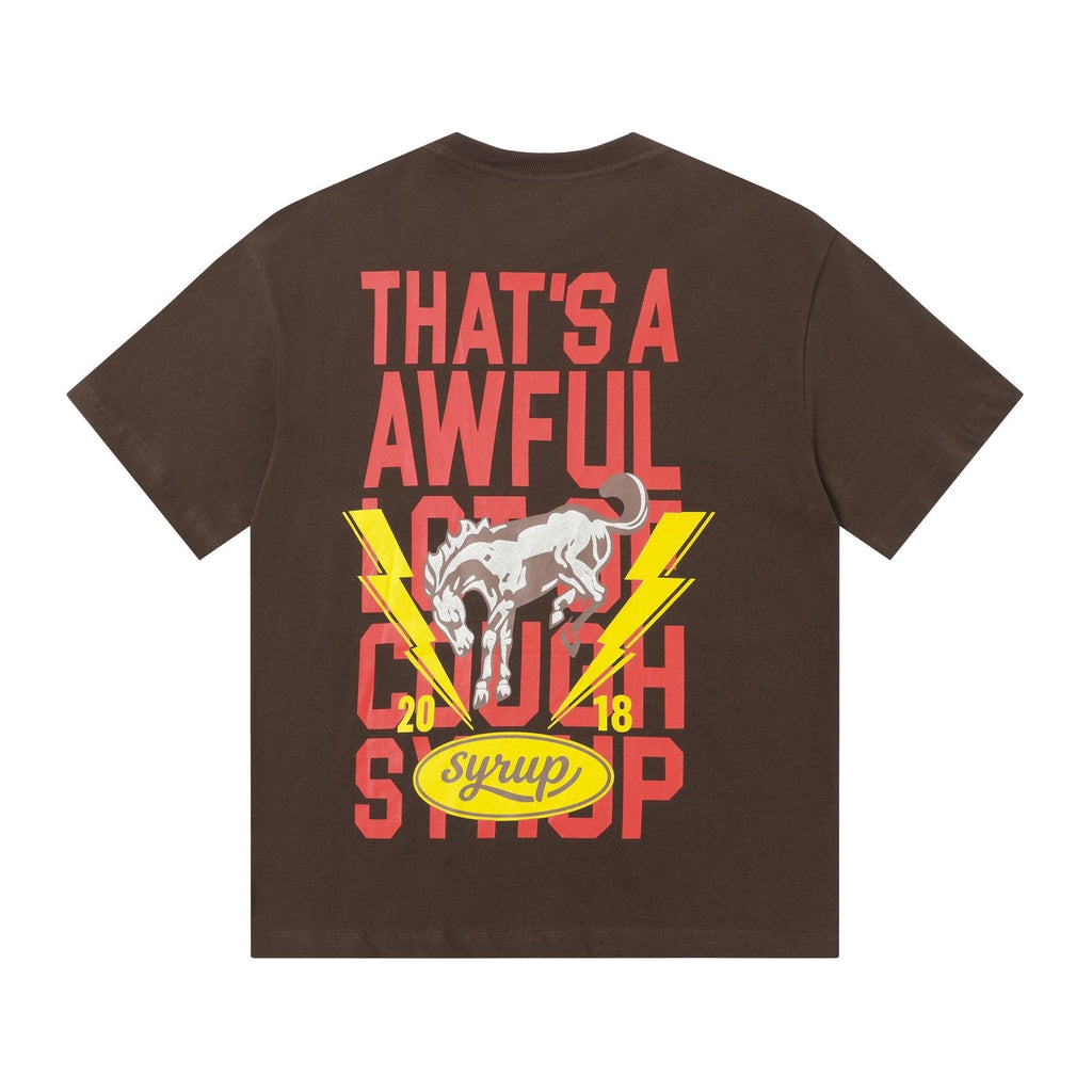 THAT'S A AWFUL LOT OF COUGH SYRUP Bull Lightning Graphic T-Shirt