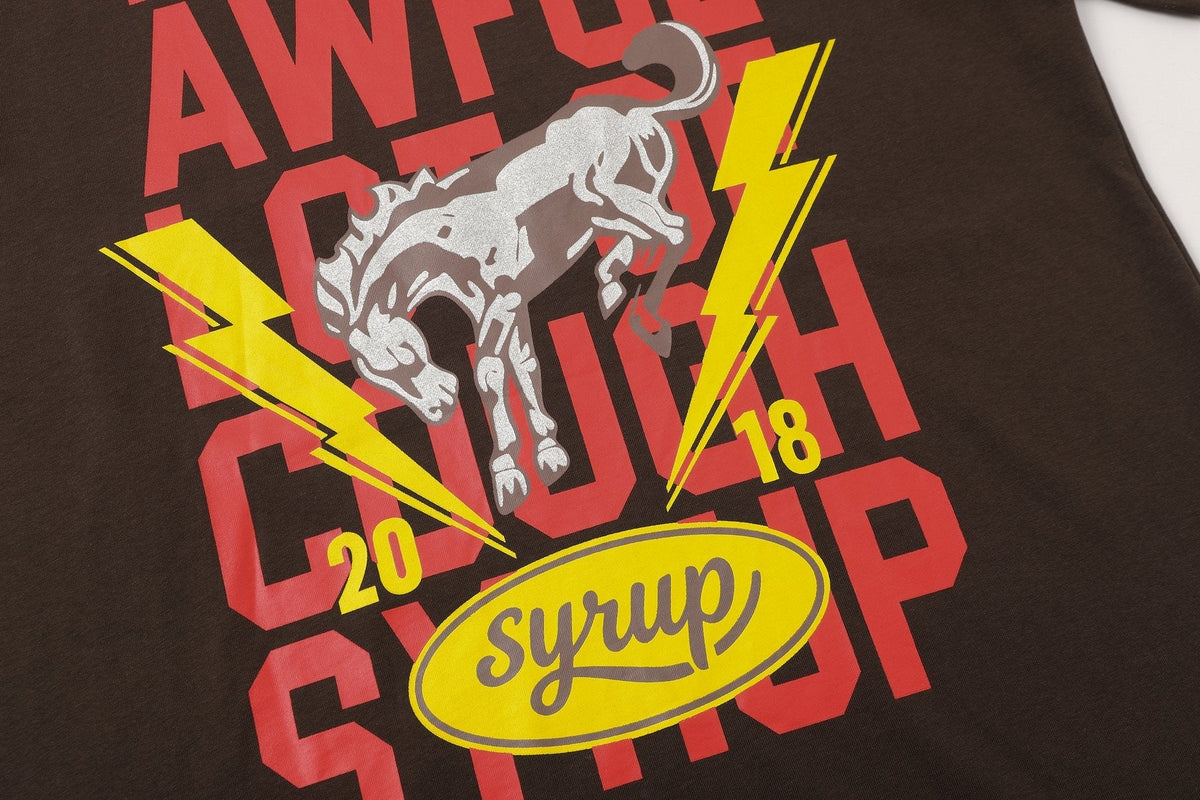 THAT'S A AWFUL LOT OF COUGH SYRUP Bull Lightning Graphic T-Shirt