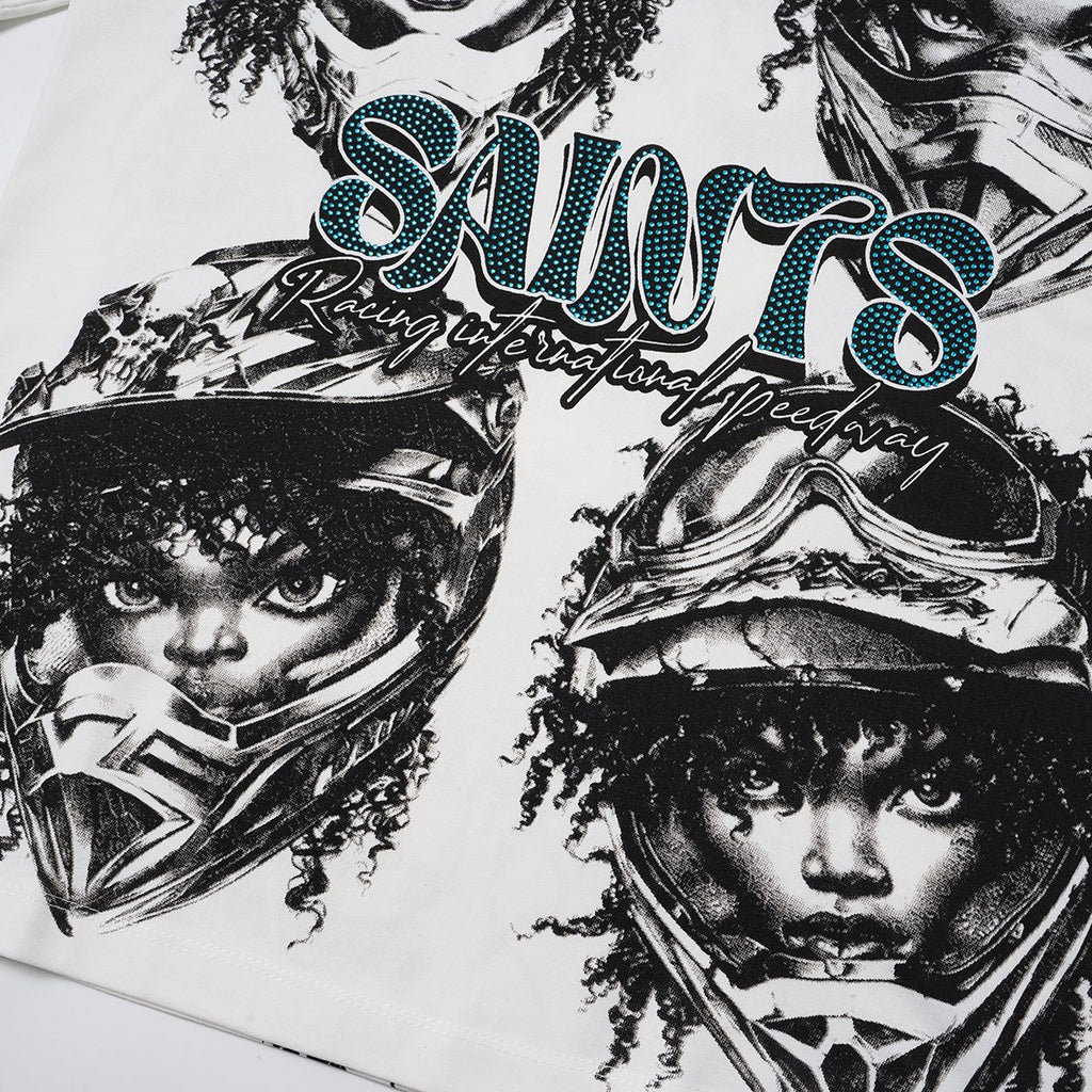 SAINT Racing Portrait Rhinestone Short-Sleeve T-Shirt