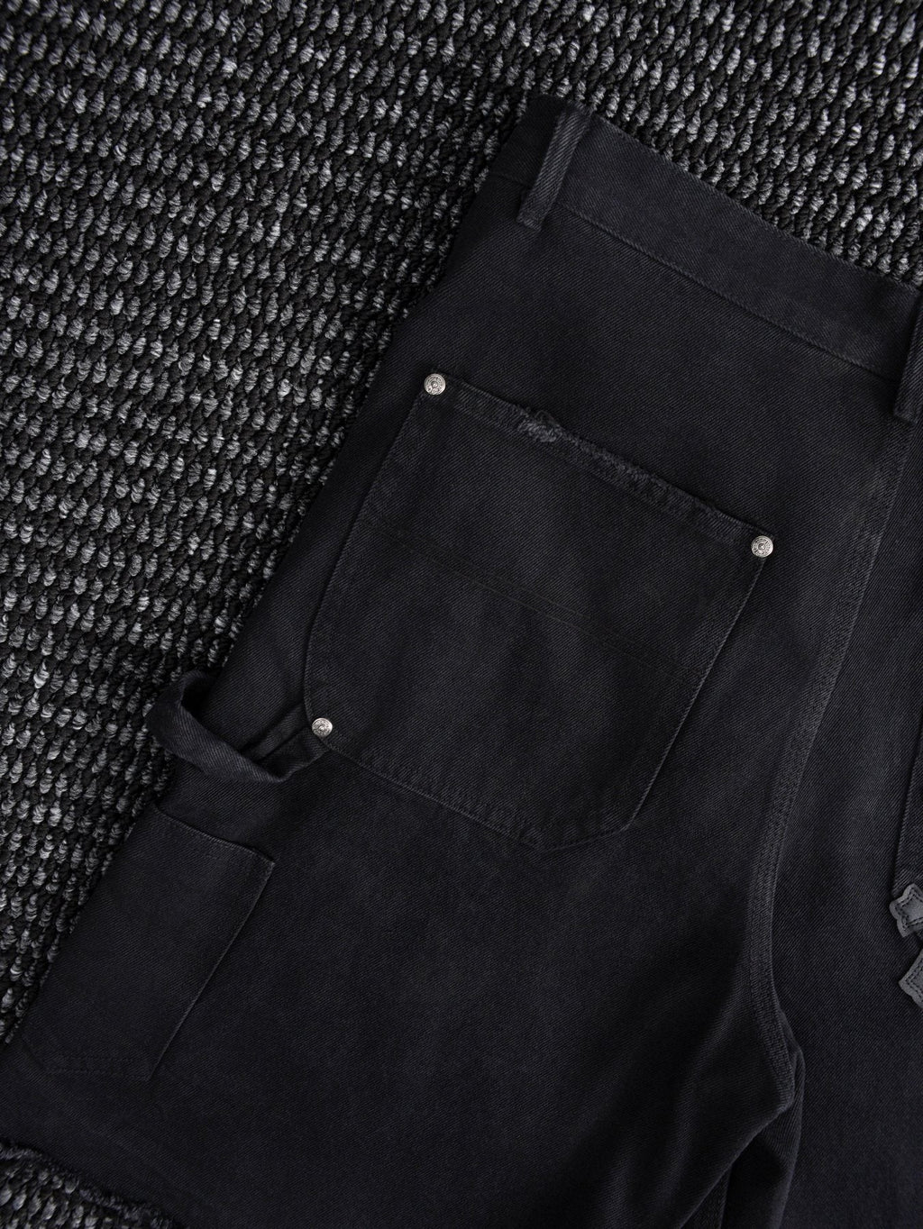 Chrome Hearts Black Graphic Appliqué Denim Cargo Shorts
