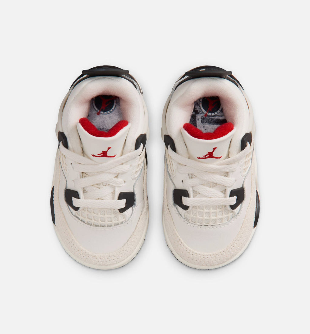 Air Jordan 4 Retro Flight Club Baby & Toddler Shoes - Cream/Black/Red