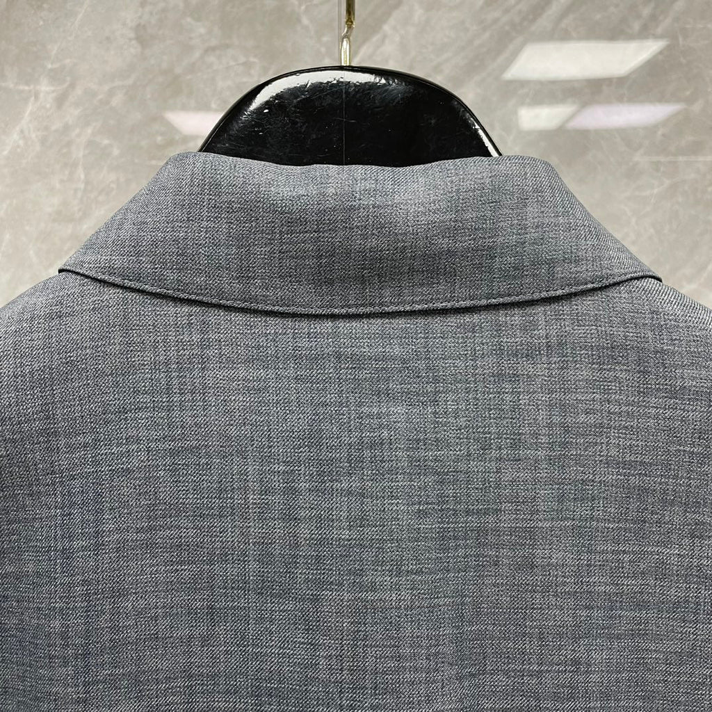 Men's 4 - Bar Casual Jacket with Signature Grosgrain Detail | Thom Browne