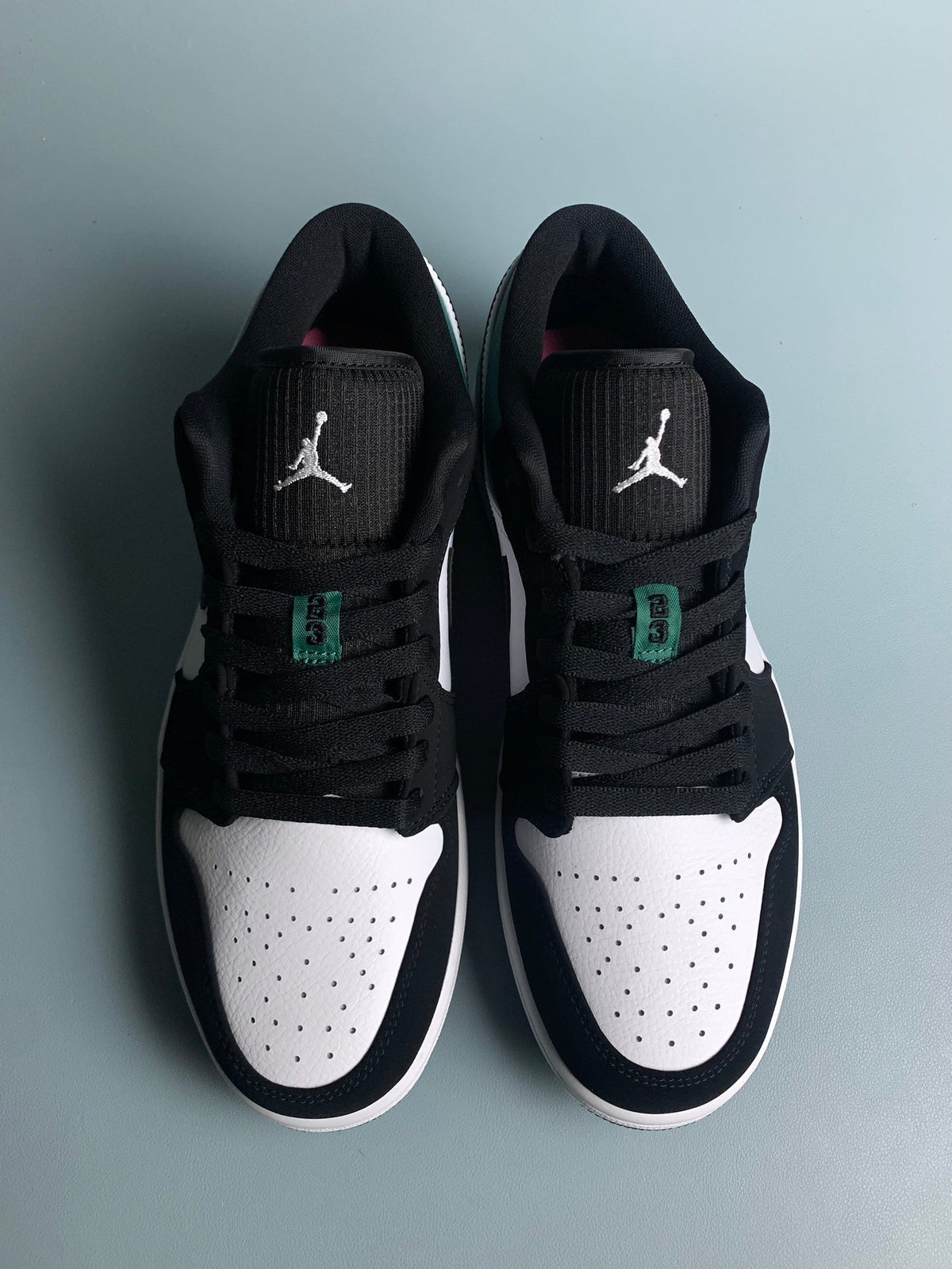 Air Jordan 1 Low Black/Green Toe 553558-113 Unisex Sneakers