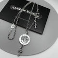 chrome hearts S925 silver cross flower Necklace