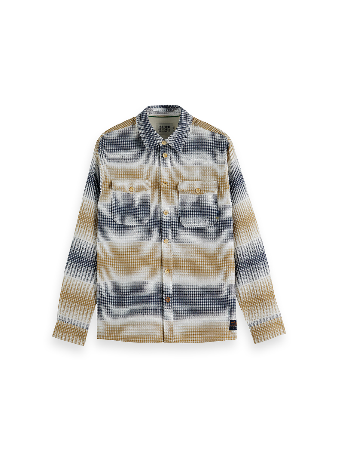 S&S Waffle Structure Stripe Shirt