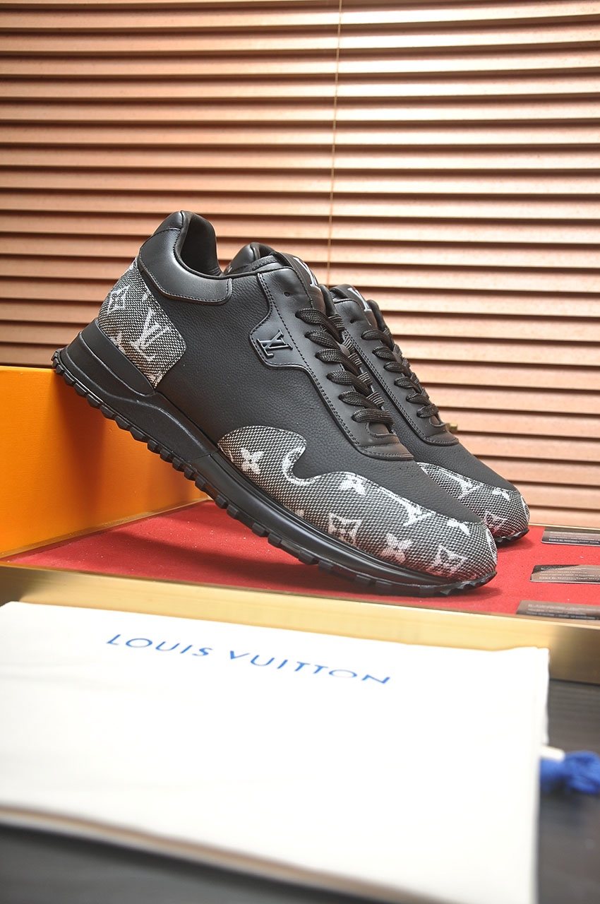 Louis Vuitton Black and Gray Low-Top Sneakers