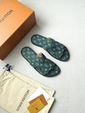 Louis Vuitton Dark Teal Monogram Slide Sandals - Dark Teal Green