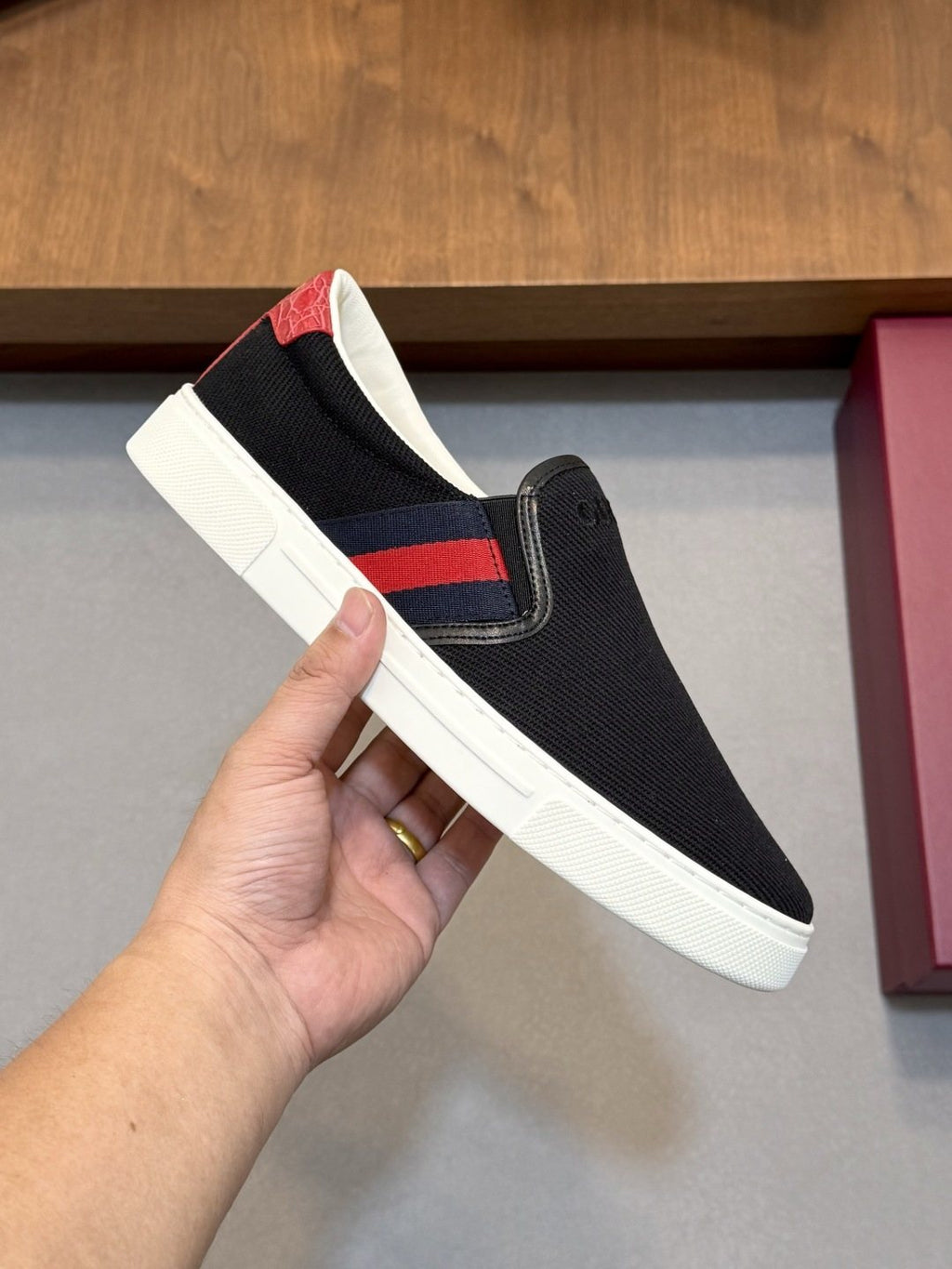 Gucci Web Stripe Slip-On Sneakers