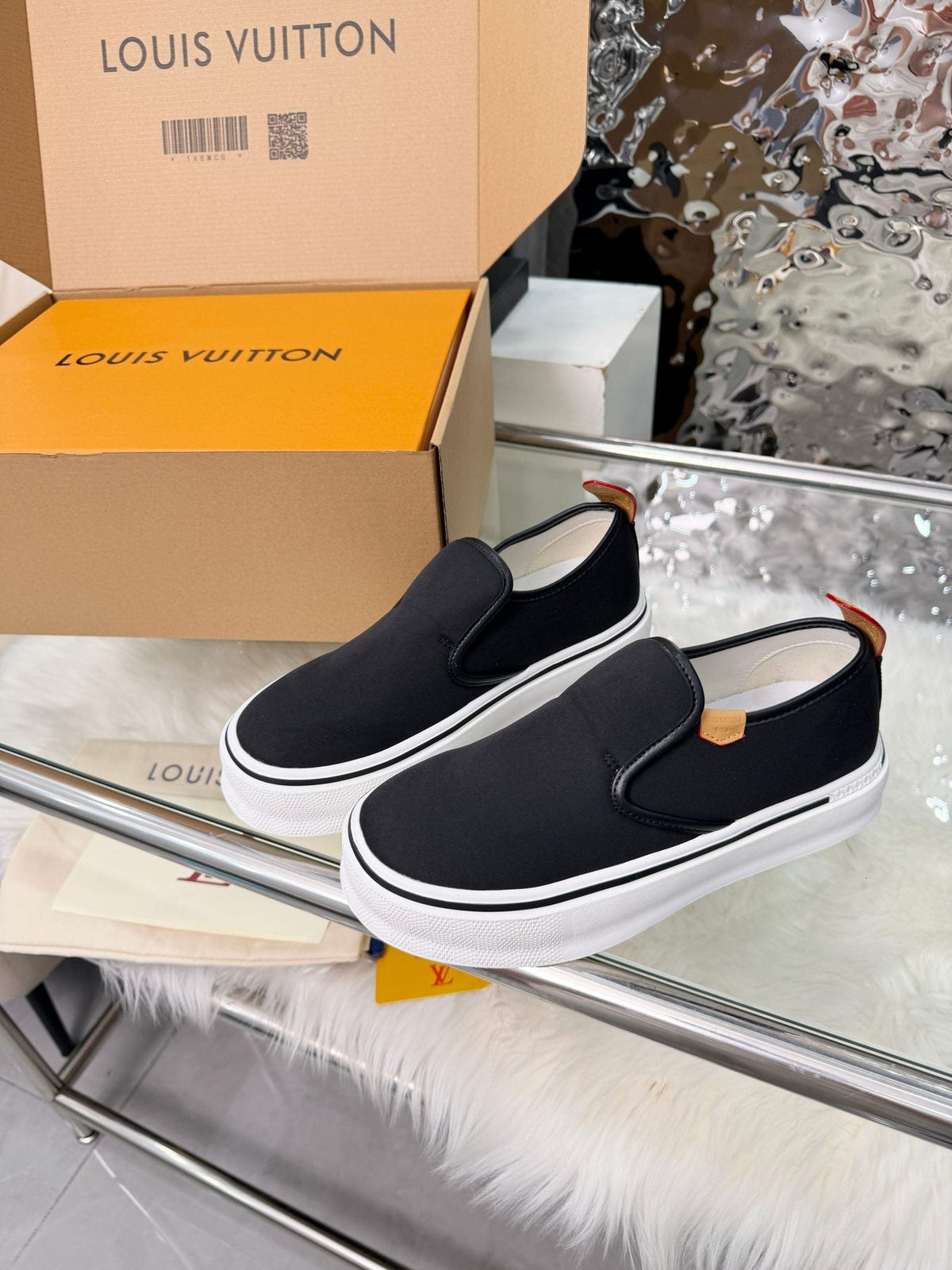 Louis Vuitton Black Slip-On Sneakers