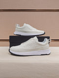 Hugo Boss Men's White Textured Low-Top Sneakers
