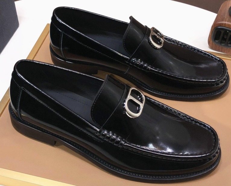 Dior Black Buckle Loafers - Black Polished Finish