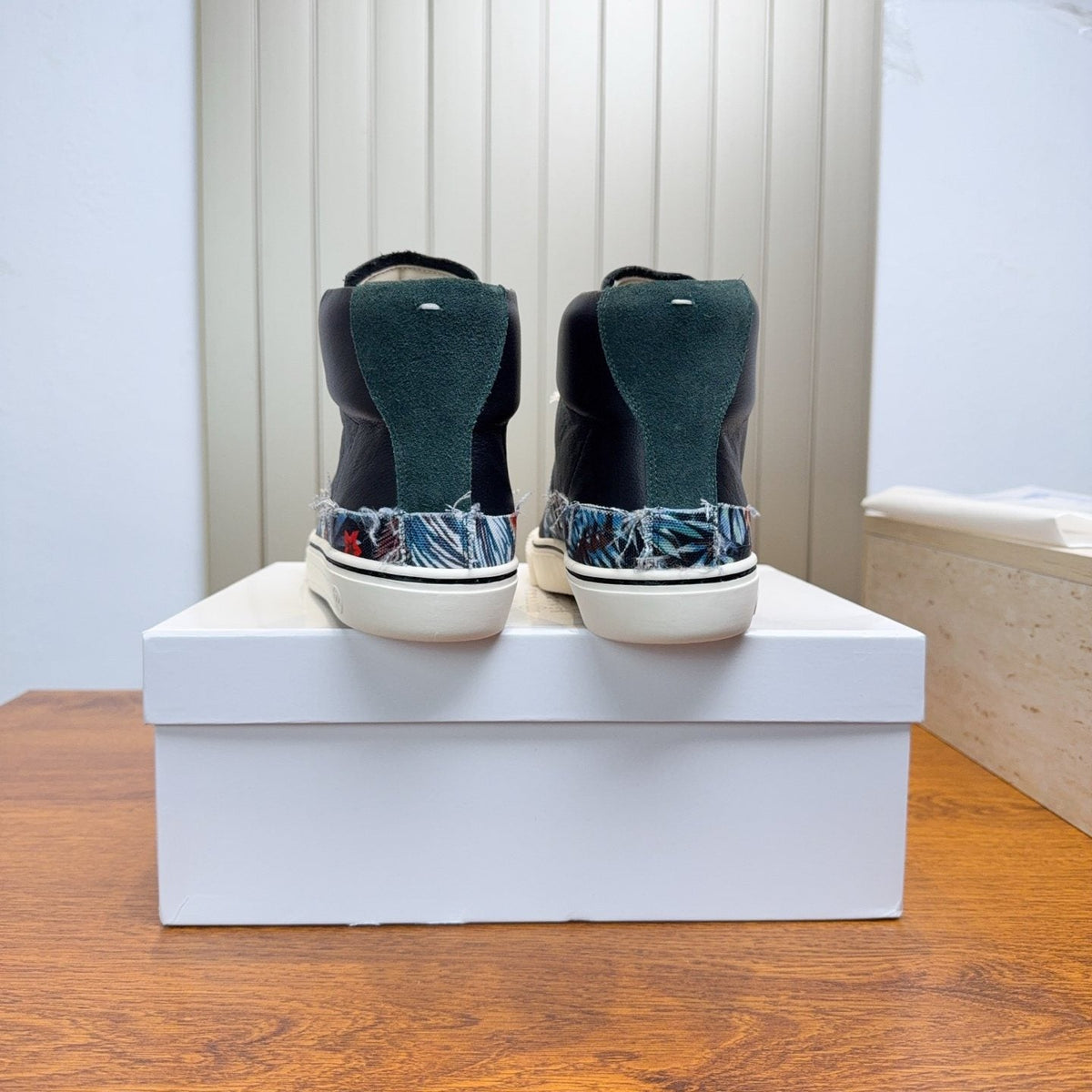 Maison Margiela Floral Print High-Top Sneakers