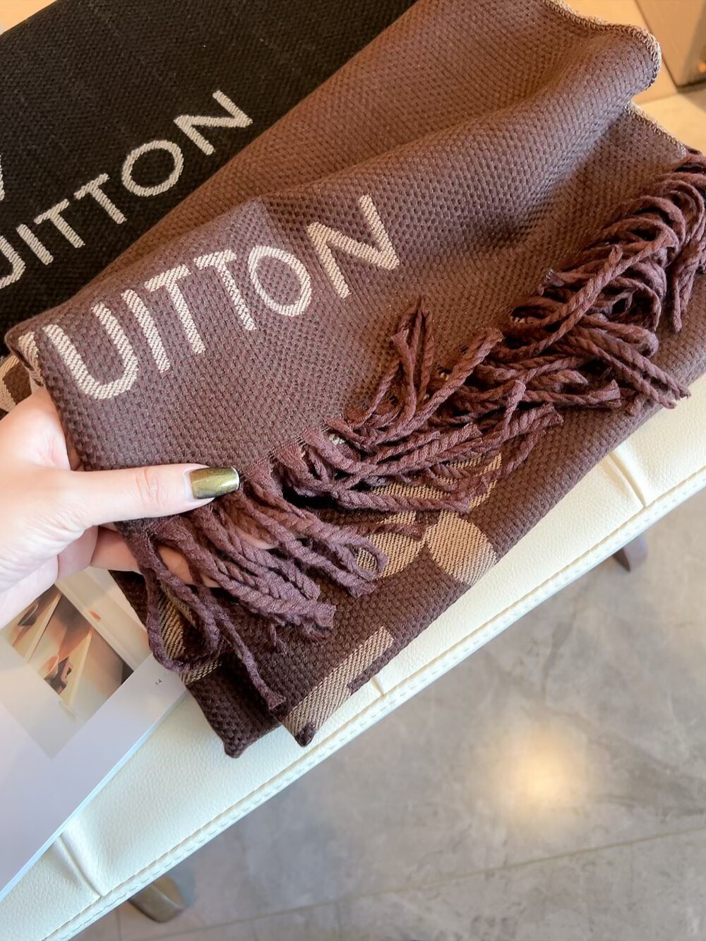 Louis Vuitton Fringed Monogram Scarf