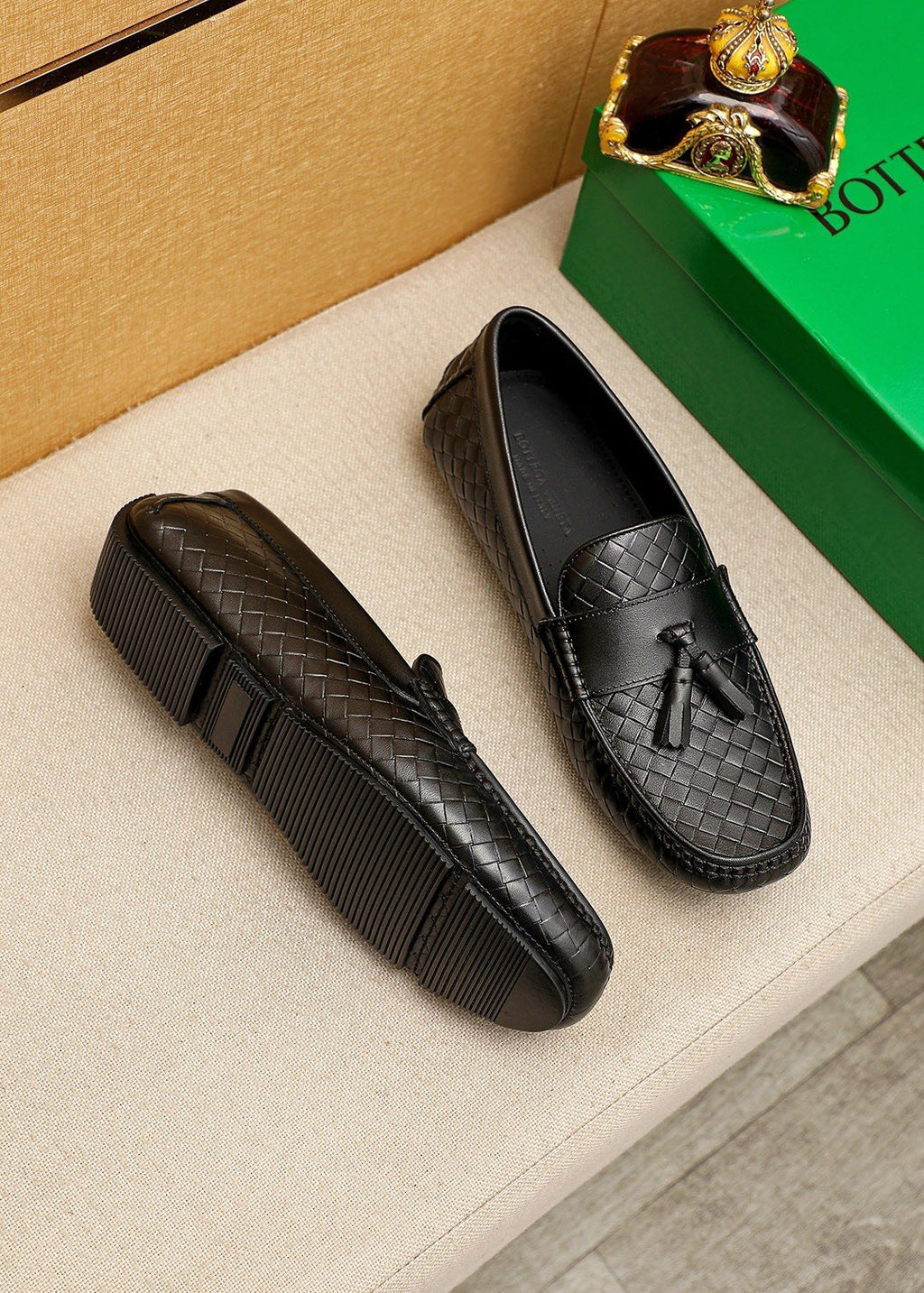 Bottega Veneta Black Tassel Loafers