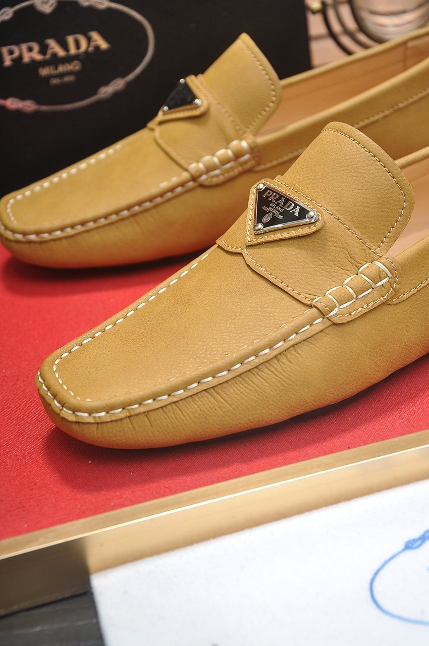 Prada Stitched Driving Loafers