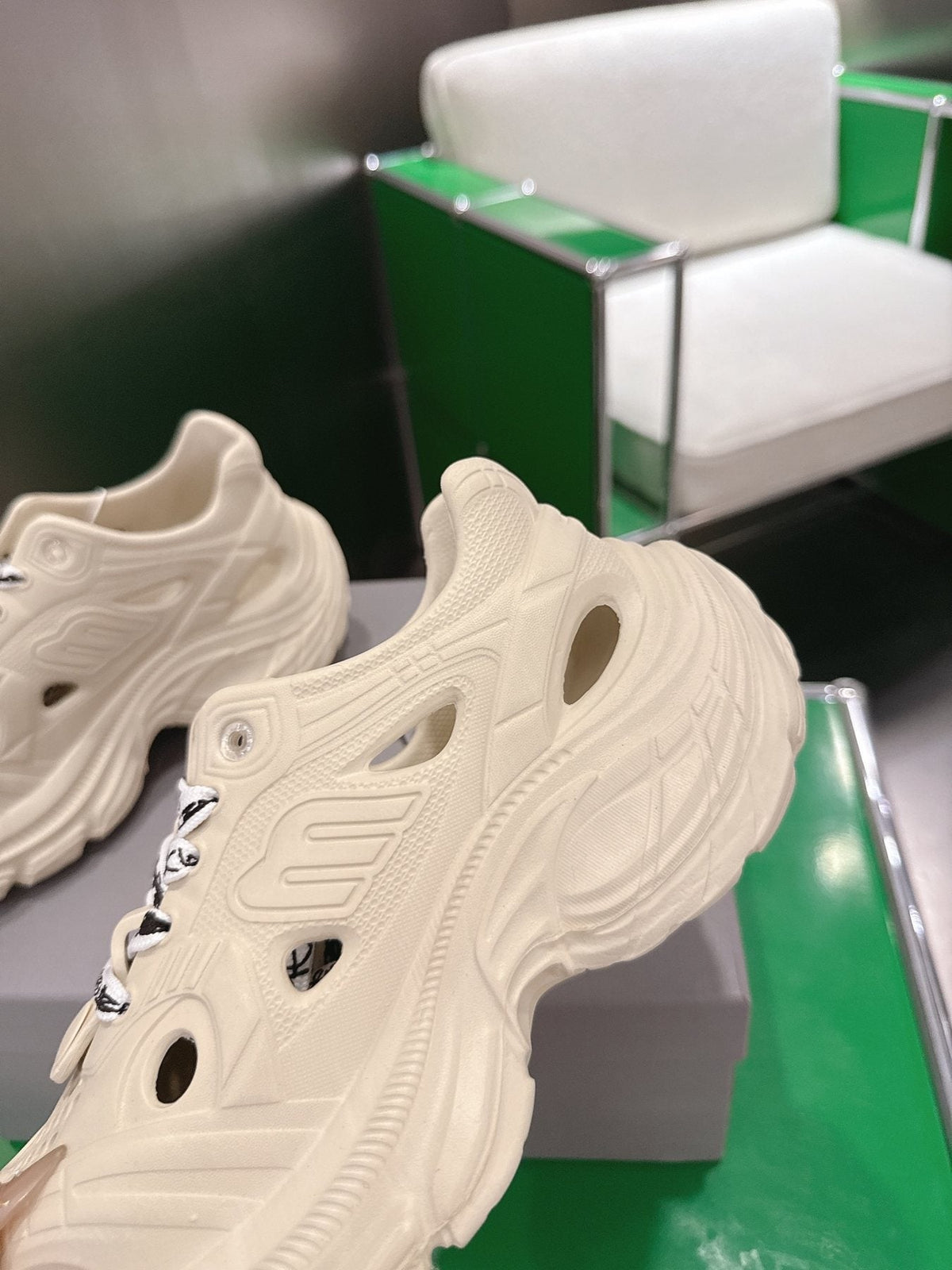 Balenciaga Cream Chunky Sneakers