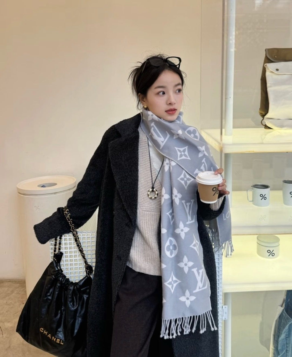 Louis Vuitton Monogram Fringe Scarf