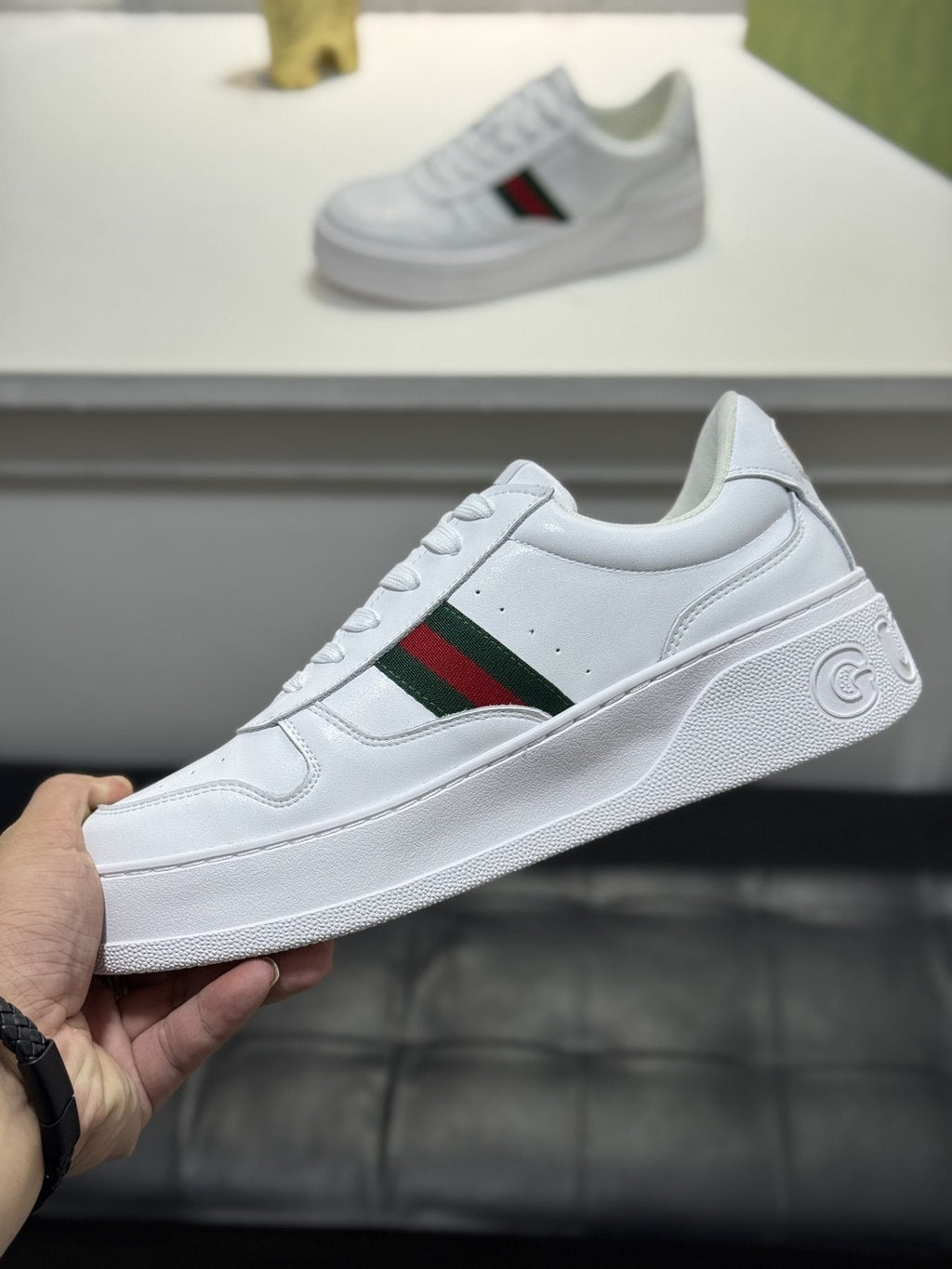 Gucci Green-Red Stripe Sneakers