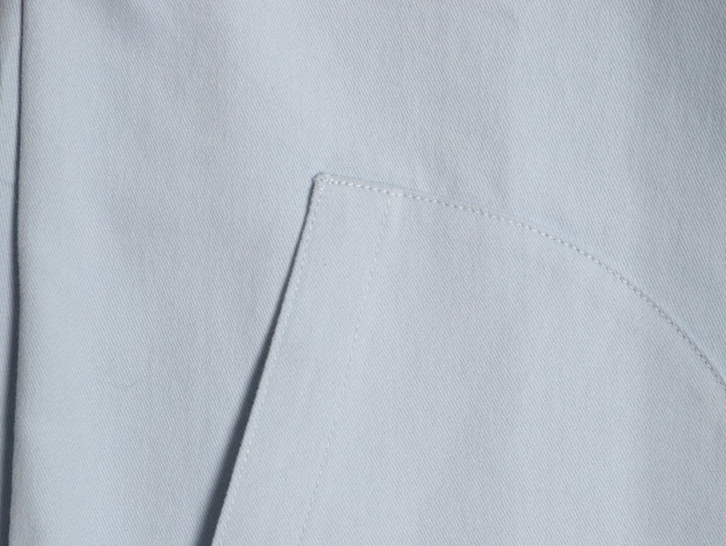 Loewe Detachable-Hood Cotton Shirt Jacket - Pale Blue
